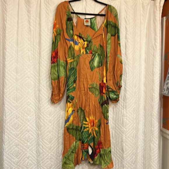 NWOT Anthropologie Farm Rio Tropical Desire Midi Dress - Picture 6 of 16